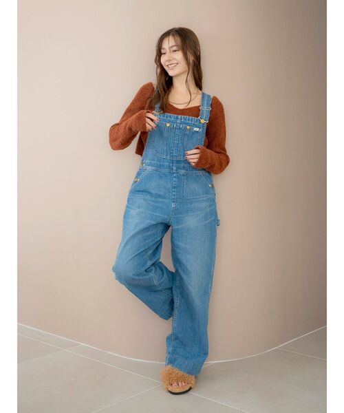 Lee（リー）の「Lee別注 ルーズデザインサロペット（サロペット/オーバーオール・レディース・ブラック/ブルー・SMALL/MEDIUM）」の5枚目の写真