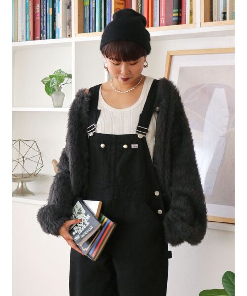 Lee（リー）の「Lee別注 ルーズデザインサロペット（サロペット/オーバーオール・レディース・ブラック/ブルー・SMALL/MEDIUM）」の7枚目の写真