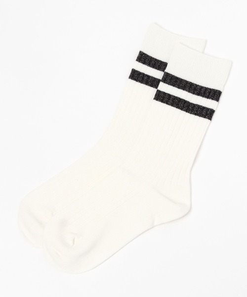 repipi armario（レピピ アルマリオ）の「ミドルリブラインソックス（ソックス/靴下・キッズ・ホワイト/ブラック/ブラック系その他/ブラック系その他2/グレー/ベージュ/グリーン/カーキ/ブルー/ライトブルー/パープル/ピンク・FREE）」の4枚目の写真