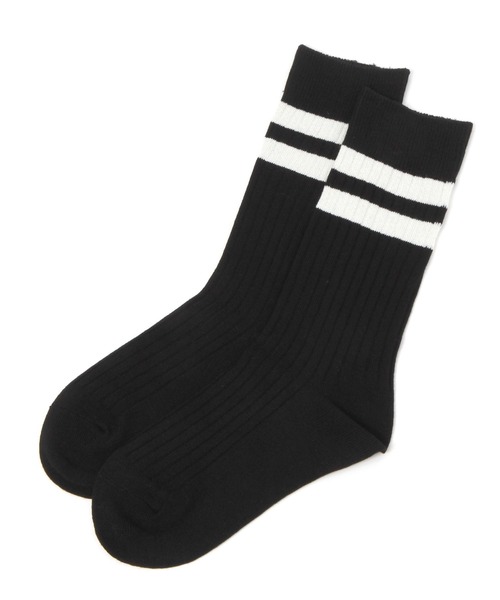repipi armario（レピピ アルマリオ）の「ミドルリブラインソックス（ソックス/靴下・キッズ・ホワイト/ブラック/ブラック系その他/ブラック系その他2/グレー/ベージュ/グリーン/カーキ/ブルー/ライトブルー/パープル/ピンク・FREE）」の5枚目の写真