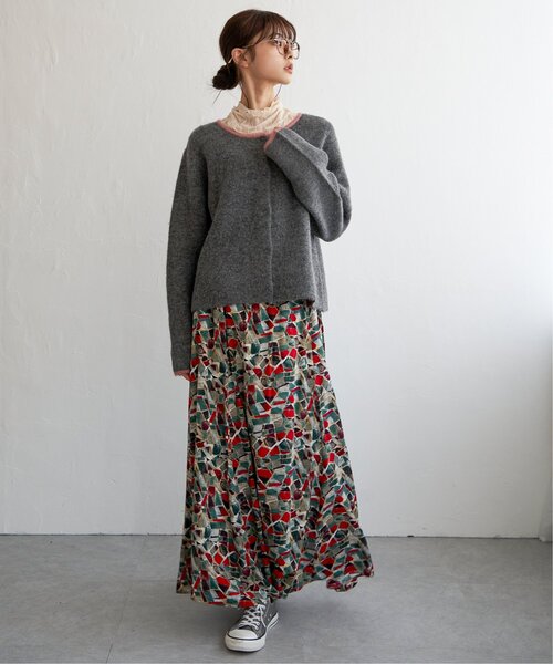 LBC（エルビーシー）の「配色ショートカーディガン（カーディガン/ボレロ・レディース・オフホワイト/グレー/ブルー/グリーン・M/L）」の10枚目の写真