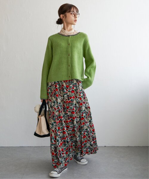 LBC（エルビーシー）の「配色ショートカーディガン（カーディガン/ボレロ・レディース・オフホワイト/グレー/ブルー/グリーン・M/L）」の14枚目の写真