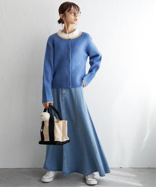 LBC（エルビーシー）の「配色ショートカーディガン（カーディガン/ボレロ・レディース・オフホワイト/グレー/ブルー/グリーン・M/L）」の17枚目の写真