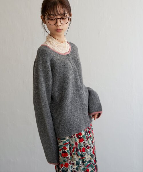 LBC（エルビーシー）の「配色ショートカーディガン（カーディガン/ボレロ・レディース・オフホワイト/グレー/ブルー/グリーン・M/L）」の18枚目の写真