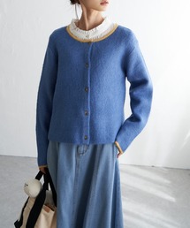 配色ショートカーディガン