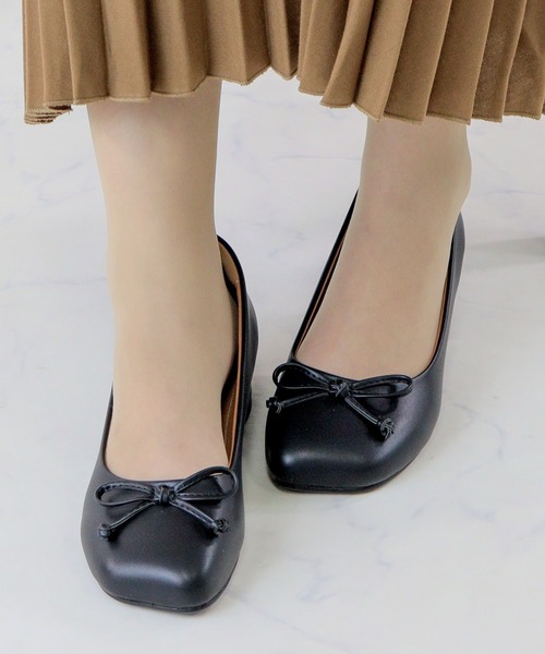 LibertyDoll（リバティードール）の「Liberty doll/オブリークトゥ　リボンパンプス (1180)（バレエシューズ・レディース・ブラック/ダークブラウン/アイボリー・M/L/LL/S）」の10枚目の写真