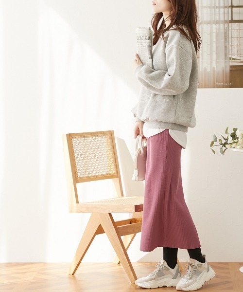 nissen（ニッセン）の「【販売終了】裏起毛ボリューム袖トレーナー（スウェット・レディース・アイボリー/ブルー/杢グレー/ピンク/ブラック/ネイビー/ベージュ・LL/L/M/S）」の11枚目の写真