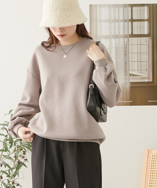 nissen（ニッセン）の「【販売終了】裏起毛ボリューム袖トレーナー（スウェット・レディース・アイボリー/ブルー/杢グレー/ピンク/ブラック/ネイビー/ベージュ・LL/L/M/S）」の14枚目の写真