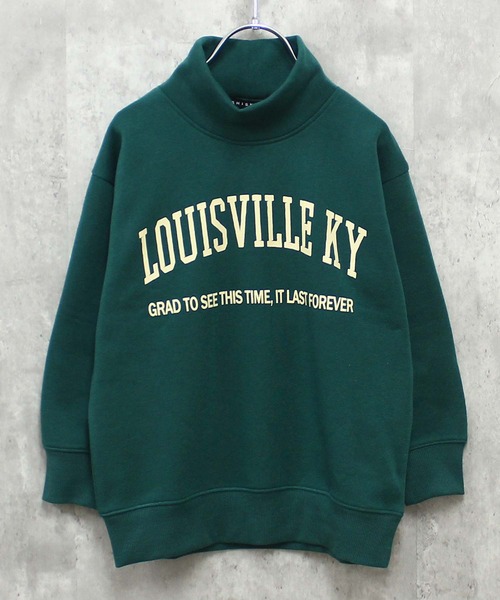 THE CASUAL（カジュアル）の「裏起毛　ワイドシルエット　タートルネックトレーナー（スウェット・キッズ・グレー系3/杢グレー/グレー系/グレー系4/ブラック系/ブラック/ベージュ/グレー系2/グレイッシュベージュ/ベージュ系/オートミール/ダークグリーン/ブラウン系/ベージュ系1/ネイビー/グレー系1・150cm/160cm/130cm/140cm/110cm/120cm）」の15枚目の写真