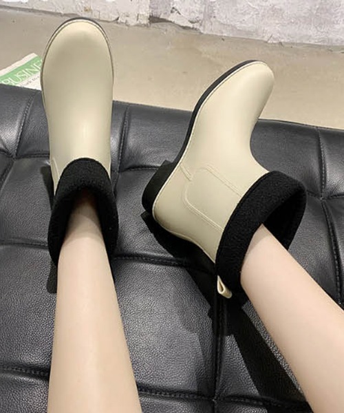 STYLEBLOCK(スタイルブロック)の「裏起毛サイドゴアブーツ(ブーツ・レディース・ベージュ系その他/グリーン/ブラック・38/39/40/36/37)」の3枚目の写真