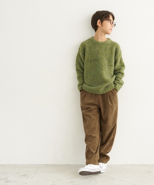 coca（coca）（コカ）の「キッズ　コーデュロイタックパンツ（その他パンツ・キッズ・アイボリー/ブラウン・130/140/110/120）」の3枚目の写真