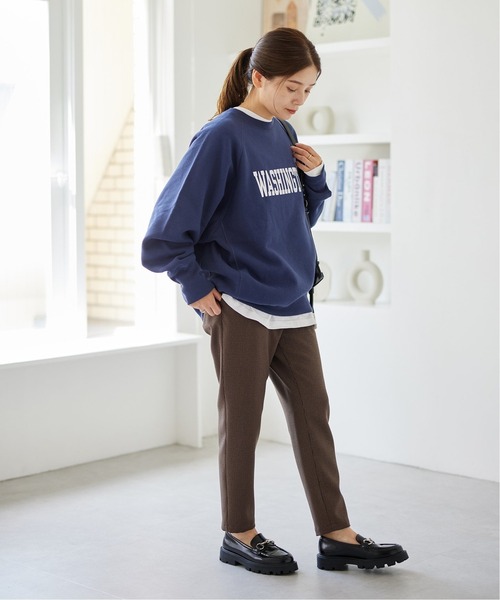 JOURNAL STANDARD（ジャーナルスタンダード）の「《追加》ウールライクチェックパンツ（その他パンツ・レディース・チョコ/ブラックミックス・34/36/38/40）」の4枚目の写真