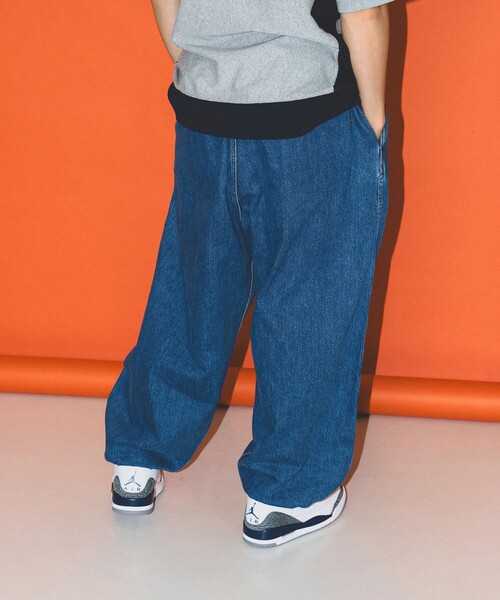 BEAMS（ビームス）の「BEAMS / ユーズドライク バルーンデニム（デニムパンツ・メンズ・インディゴブルー/ブラック・M/XL/S/L）」の4枚目の写真