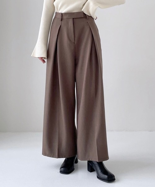 Heather（ヘザー）の「Design Wide Pants　985018（スラックス・レディース・グレー/ブラック/ブラウン・S/M）」の3枚目の写真