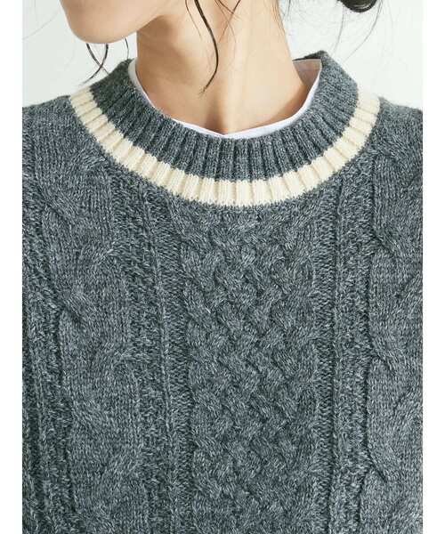 CRAFT STANDARD BOUTIQUE（クラフトスタンダードブティック）の「2WAYケーブルニットベスト（ベスト・レディース・ベージュ/ブラック/グレー/アイボリー・FREE）」の8枚目の写真