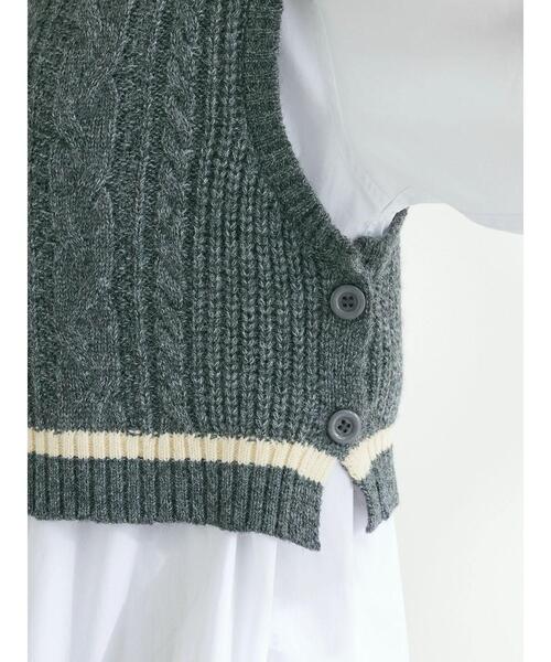 CRAFT STANDARD BOUTIQUE（クラフトスタンダードブティック）の「2WAYケーブルニットベスト（ベスト・レディース・ベージュ/ブラック/グレー/アイボリー・FREE）」の9枚目の写真