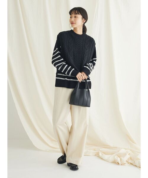 CRAFT STANDARD BOUTIQUE（クラフトスタンダードブティック）の「2WAYケーブルニットベスト（ベスト・レディース・ベージュ/ブラック/グレー/アイボリー・FREE）」の19枚目の写真