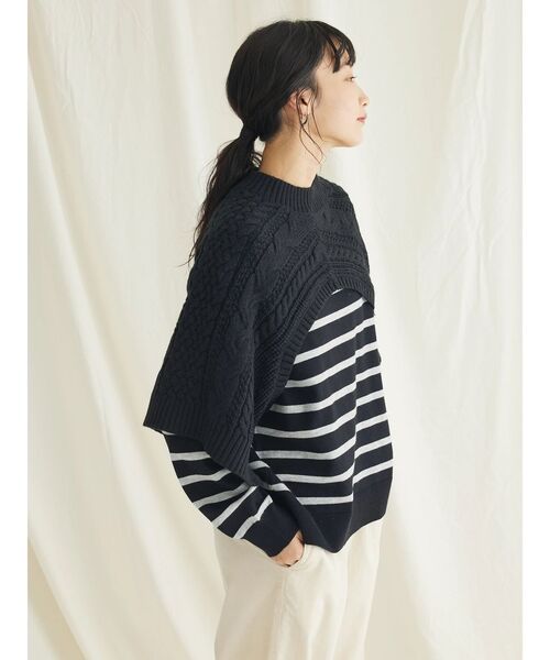 CRAFT STANDARD BOUTIQUE（クラフトスタンダードブティック）の「2WAYケーブルニットベスト（ベスト・レディース・ベージュ/ブラック/グレー/アイボリー・FREE）」の22枚目の写真