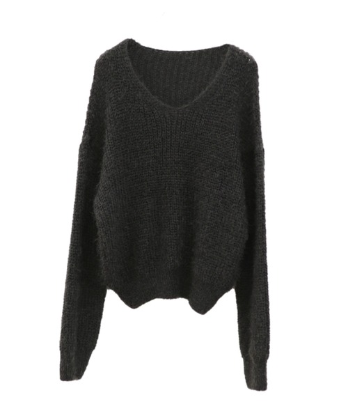 LVEU.(ラブユ.)の「【LVEU.】ワイドネックシャギープルオーバー / トップス カットソー ニット シャギー 起毛 ワイドネック Uネック ブラック ネイビー チャコール グレー(ニット/セーター・レディース・ブラック/ブルー/チャコールグレー・FREE)」の20枚目の写真