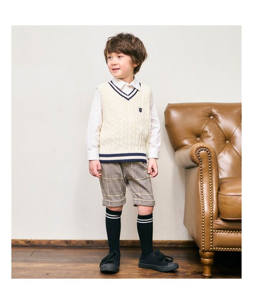 apres les cours（アプレレクール）の「【セットアップ可】フォーマルハーフパンツ_5分丈（スーツパンツ・キッズ・チェック・90/100/110/120/130）」の5枚目の写真