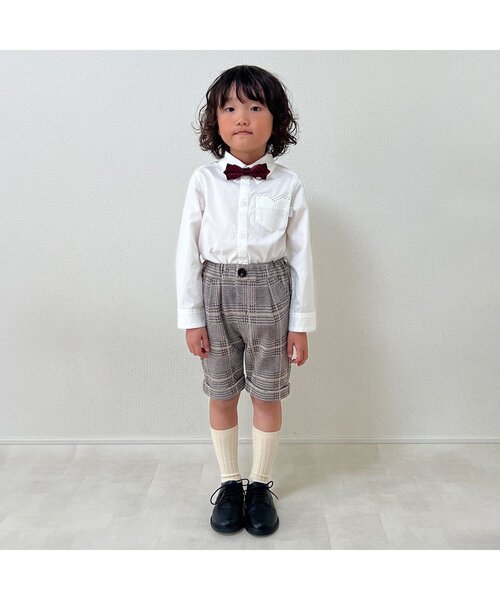 apres les cours（アプレレクール）の「【セットアップ可】フォーマルハーフパンツ_5分丈（スーツパンツ・キッズ・チェック・90/100/110/120/130）」の7枚目の写真