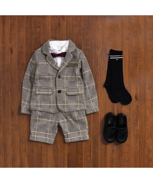 apres les cours（アプレレクール）の「【セットアップ可】フォーマルハーフパンツ_5分丈（スーツパンツ・キッズ・チェック・90/100/110/120/130）」の10枚目の写真