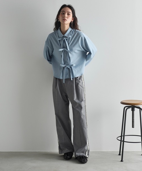 THE YOn（ザヨン）の「グリッターフリンジサイドラインスラックス（スラックス・レディース・ブラック/グレー/タン/ブラウン・S/M）」の6枚目の写真