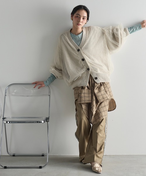 THE YOn（ザヨン）の「グリッターフリンジサイドラインスラックス（スラックス・レディース・ブラック/グレー/タン/ブラウン・S/M）」の10枚目の写真