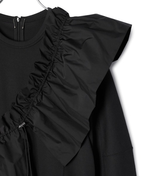 ADAM ET ROPE'（アダムエロペ）の「【サステナブル】ラッフルスカーフコンビワンピース（ワンピース・レディース・キナリ/ブラック・FREE）」の22枚目の写真