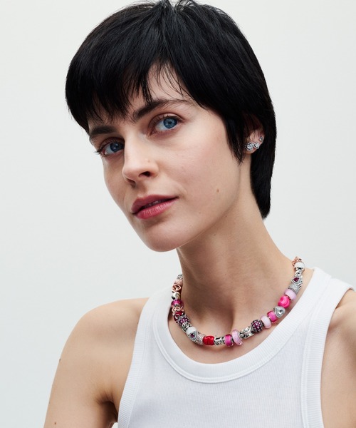 パンドラ Pandora チャーム ピンク ムラノガラスチャーム 2個セット パンドラ チャーム ブレスレット レディース ブルー/ピンク