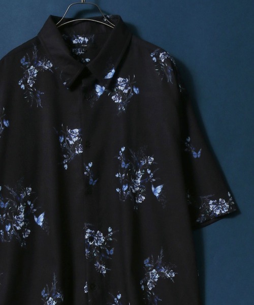 ANPAS(アンパス)の「Georgette Total Pattern Print Big Silhouette Thickness Shirt/ジョーゼット 総柄プリント ビッグシルエット とろみシャツ セットアップ対応(シャツ/ブラウス・メンズ・ブラック系その他3/ホワイト系その他4/ワイン/ブラウン系その他/ブラック/ホワイト系その他2/ブルー/ホワイト×ブラック/ホワイト系その他5/アイボリー/ブラック系その他7/ホワイト系その他/ブラウン系その他3/ブラック系その他6/ブラック系その他4/ホワイト系その他3/ブラウン/ホワイト/ブラック×ブラック/ブラウン系その他2/ブラック系その他5/ベージュ/ブラック系その他/ブラック系その他2/ベージュ系その他/ホワイト系その他6/ブラック系/ブラック系1/ブラック系2/ブラウン系その他4・L/M)」の14枚目の写真