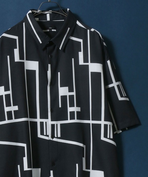 ANPAS(アンパス)の「Georgette Total Pattern Print Big Silhouette Thickness Shirt/ジョーゼット 総柄プリント ビッグシルエット とろみシャツ セットアップ対応(シャツ/ブラウス・メンズ・ブラック系その他3/ホワイト系その他4/ワイン/ブラウン系その他/ブラック/ホワイト系その他2/ブルー/ホワイト×ブラック/ホワイト系その他5/アイボリー/ブラック系その他7/ホワイト系その他/ブラウン系その他3/ブラック系その他6/ブラック系その他4/ホワイト系その他3/ブラウン/ホワイト/ブラック×ブラック/ブラウン系その他2/ブラック系その他5/ベージュ/ブラック系その他/ブラック系その他2/ベージュ系その他/ホワイト系その他6/ブラック系/ブラック系1/ブラック系2/ブラウン系その他4・L/M)」の15枚目の写真