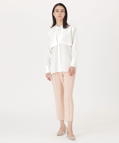 CAST:（キャストコロン）の「【1枚で着映える/セットアップ】ガンパッチブラウス（シャツ/ブラウス・レディース・ホワイト/ネイビー/ピンク系その他2・S/M）」の5枚目の写真