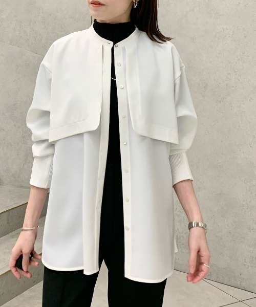 CAST:（キャストコロン）の「【1枚で着映える/セットアップ】ガンパッチブラウス（シャツ/ブラウス・レディース・ホワイト/ネイビー/ピンク系その他2・S/M）」の17枚目の写真