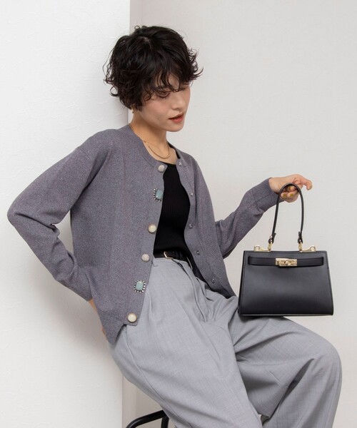 NOAH グレー ボタン付きカーディガン Mサイズ Q.K.