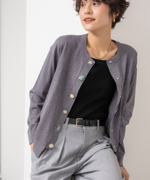 NOLLEY'S（ノーリーズ）の「ビジュー付きカーディガン（カーディガン