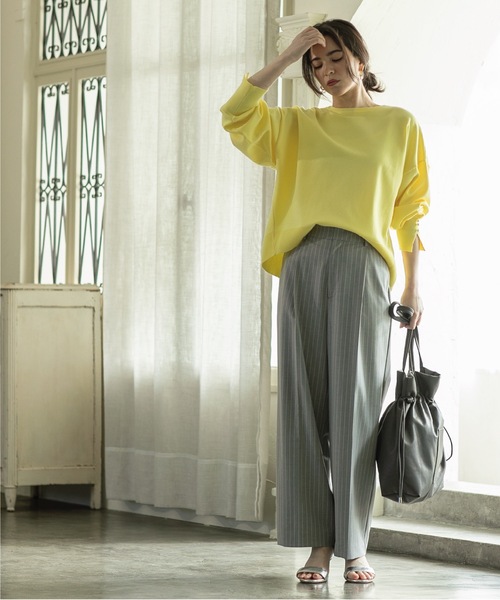 OPAQUE.CLIP（オペークドットクリップ）の「◆≪SS-LLsize≫ 着丈が選べる！美脚ストレッチストレートワイドパンツ【UV/抗ピリング/洗濯機洗い可】（その他パンツ・レディース・ブラック/グレー系2/ピンク/ベージュ・02/03/34/36/38/40/42）」の10枚目の写真