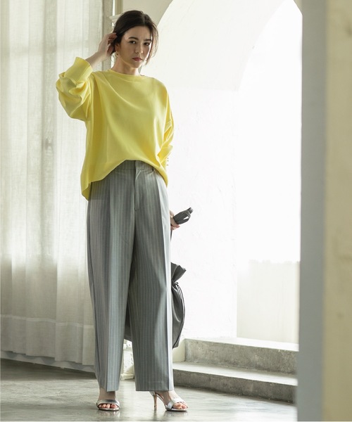 OPAQUE.CLIP（オペークドットクリップ）の「◆≪SS-LLsize≫ 着丈が選べる！美脚ストレッチストレートワイドパンツ【UV/抗ピリング/洗濯機洗い可】（その他パンツ・レディース・ブラック/グレー系2/ピンク/ベージュ・02/03/34/36/38/40/42）」の11枚目の写真