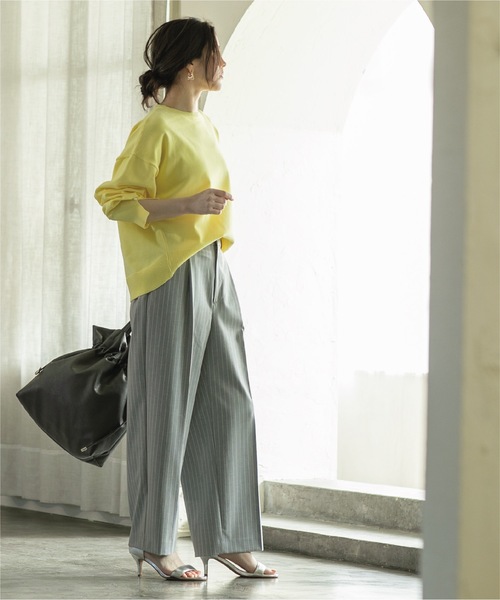 OPAQUE.CLIP（オペークドットクリップ）の「◆≪SS-LLsize≫ 着丈が選べる！美脚ストレッチストレートワイドパンツ【UV/抗ピリング/洗濯機洗い可】（その他パンツ・レディース・ブラック/グレー系2/ピンク/ベージュ・02/03/34/36/38/40/42）」の13枚目の写真