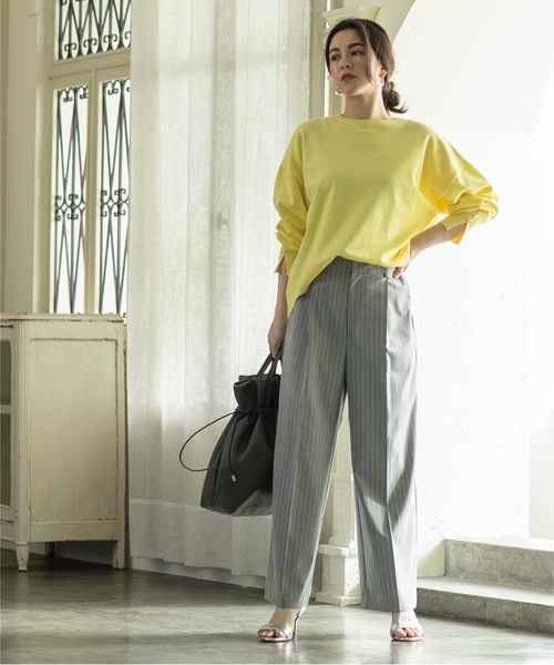 OPAQUE.CLIP（オペークドットクリップ）の「◆≪SS-LLsize≫ 着丈が選べる！美脚ストレッチストレートワイドパンツ【UV/抗ピリング/洗濯機洗い可】（その他パンツ・レディース・ブラック/グレー系2/ピンク/ベージュ・02/03/34/36/38/40/42）」の14枚目の写真