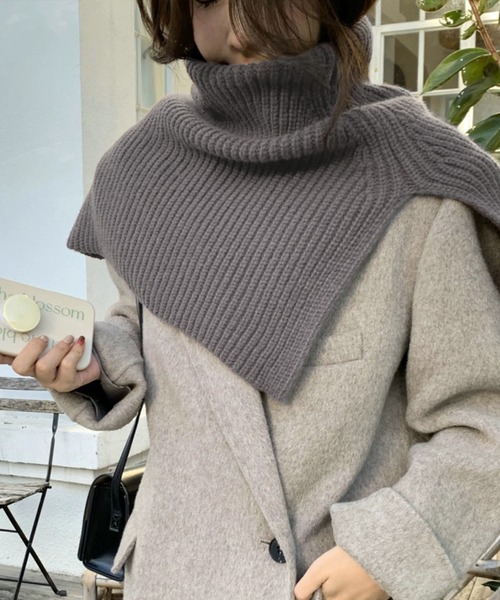 Felt-Maglietta(フェルトマリエッタ)の「リブニットネックウォーマー(ネックウォーマー/スヌード・レディース・グレー/ブラック/アイボリー/グリーン・FREE)」の3枚目の写真