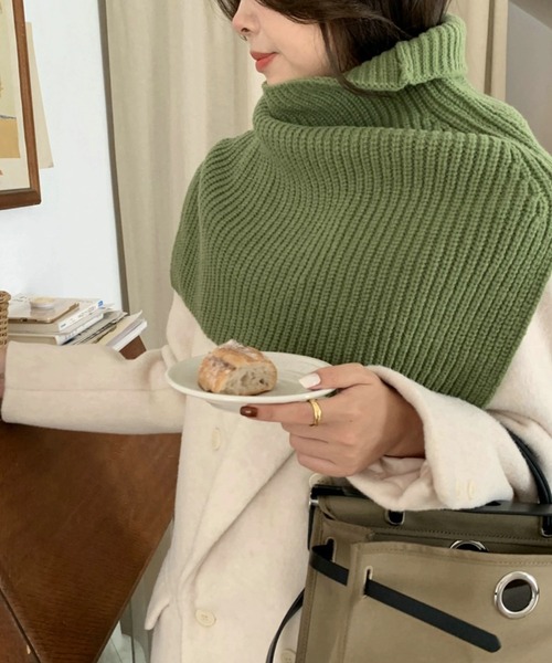 Felt-Maglietta(フェルトマリエッタ)の「リブニットネックウォーマー(ネックウォーマー/スヌード・レディース・グレー/ブラック/アイボリー/グリーン・FREE)」の4枚目の写真