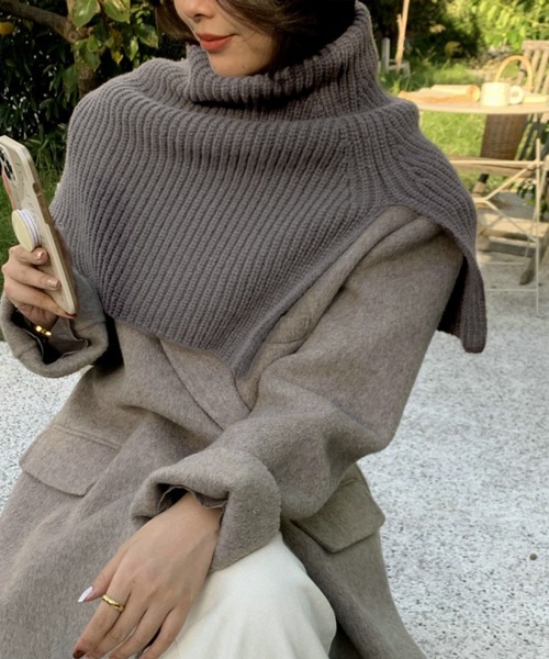 Felt-Maglietta(フェルトマリエッタ)の「リブニットネックウォーマー(ネックウォーマー/スヌード・レディース・グレー/ブラック/アイボリー/グリーン・FREE)」の6枚目の写真