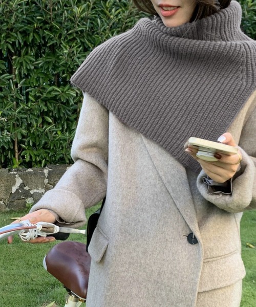 Felt-Maglietta(フェルトマリエッタ)の「リブニットネックウォーマー(ネックウォーマー/スヌード・レディース・グレー/ブラック/アイボリー/グリーン・FREE)」の7枚目の写真