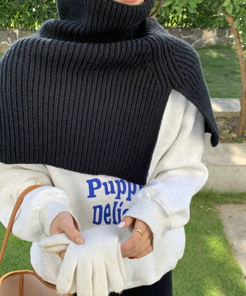 Felt-Maglietta(フェルトマリエッタ)の「リブニットネックウォーマー(ネックウォーマー/スヌード・レディース・グレー/ブラック/アイボリー/グリーン・FREE)」の11枚目の写真