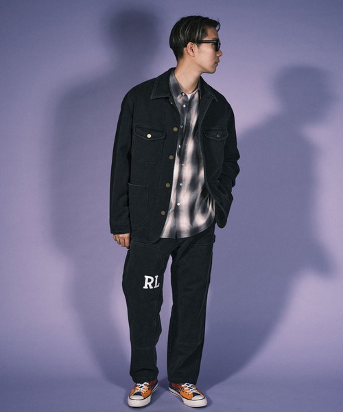 RePRODUCTION LABEL（リプロダクションレーベル）の「【2024SS】【RePRODUCTION LABEL / リプロダクションレーベル】バックプリントスウェットカバーオール（カバーオール・メンズ・ブラック/カーキ・FREE）」の9枚目の写真