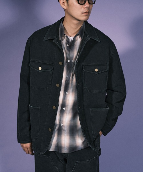 RePRODUCTION LABEL（リプロダクションレーベル）の「【2024SS】【RePRODUCTION LABEL / リプロダクションレーベル】バックプリントスウェットカバーオール（カバーオール・メンズ・ブラック/カーキ・FREE）」の6枚目の写真