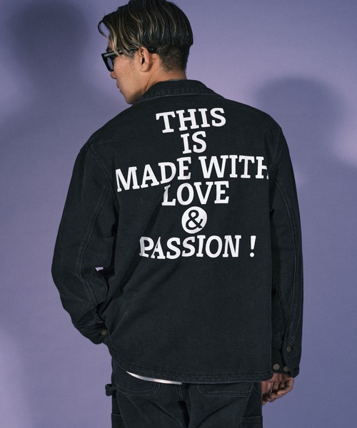 RePRODUCTION LABEL（リプロダクションレーベル）の「【2024SS】【RePRODUCTION LABEL / リプロダクションレーベル】バックプリントスウェットカバーオール（カバーオール・メンズ・ブラック/カーキ・FREE）」の4枚目の写真