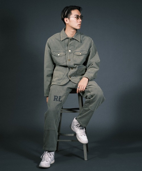 RePRODUCTION LABEL（リプロダクションレーベル）の「【2024SS】【RePRODUCTION LABEL / リプロダクションレーベル】バックプリントスウェットカバーオール（カバーオール・メンズ・ブラック/カーキ・FREE）」の19枚目の写真