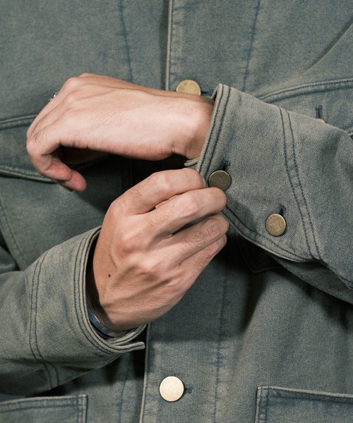 RePRODUCTION LABEL（リプロダクションレーベル）の「【2024SS】【RePRODUCTION LABEL / リプロダクションレーベル】バックプリントスウェットカバーオール（カバーオール・メンズ・ブラック/カーキ・FREE）」の12枚目の写真